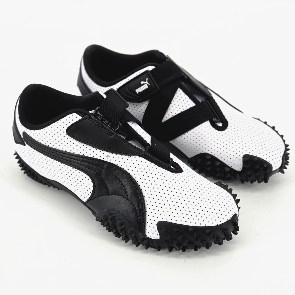 PUMA Mostro Perf Perforated Leather White Black Spiky Sneakers Women 6 NEW
